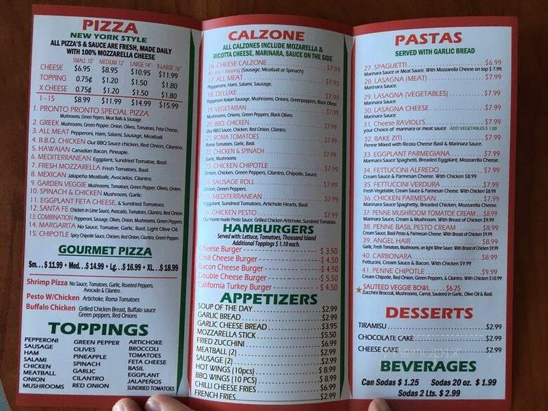 Pronto Pronto Pizza - Inglewood, CA menu_pic