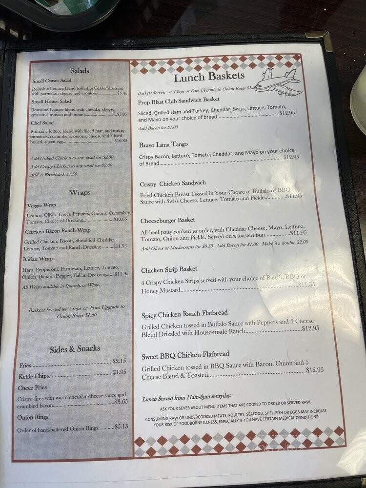Prop Blast Cafe - Coldwater, MI menu_pic