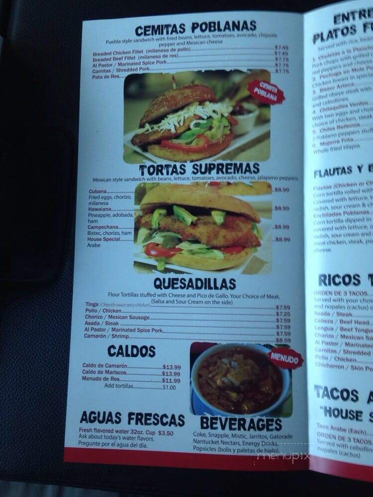 Puebla Restaurant - Norristown, PA menu_pic