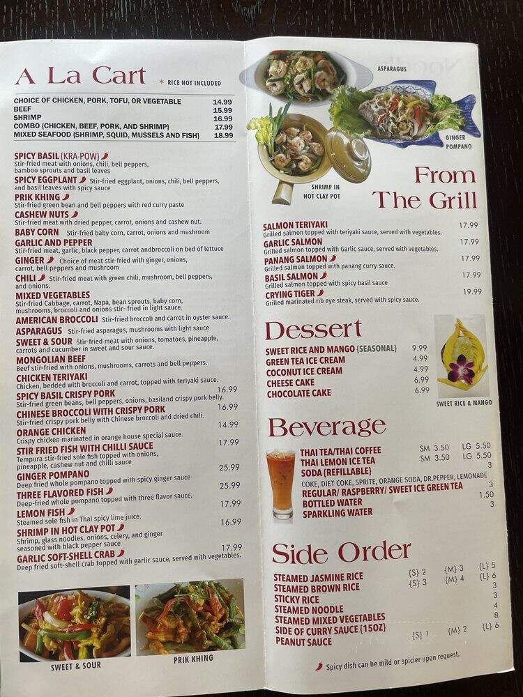 Pumarin Thai - Rancho Palos Verdes, CA menu_pic