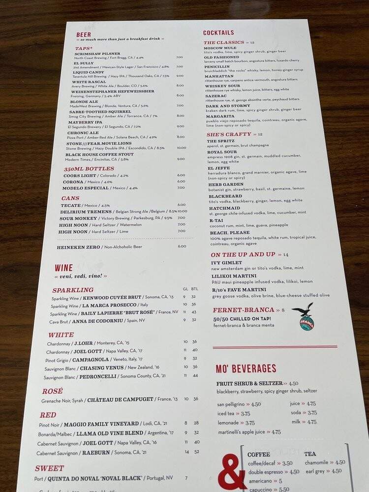 R10 Social House - Redondo Beach, CA menu_pic