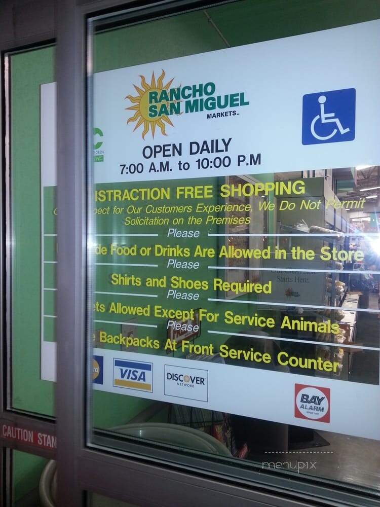 Rancho San Miguel - Stockton, CA menu_pic