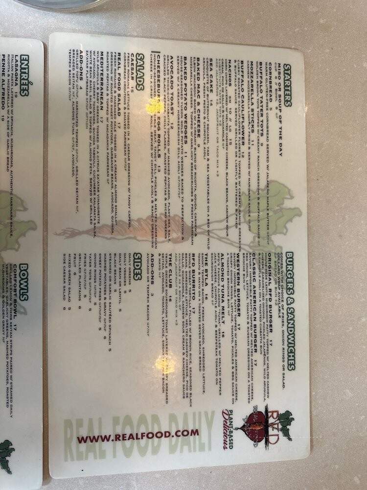 Real Food Daily - Pasadena, CA menu_pic