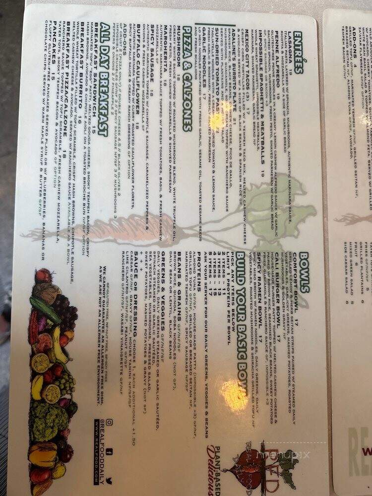 Real Food Daily - Pasadena, CA menu_pic