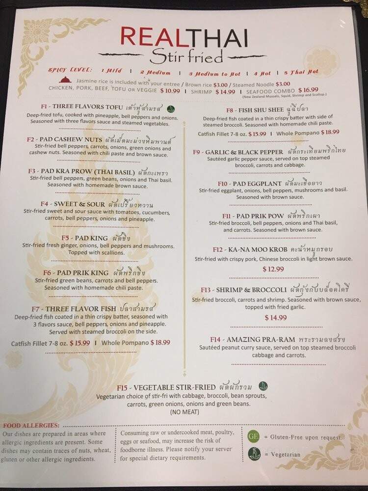 Real Thai - Wheat Ridge, CO menu_pic