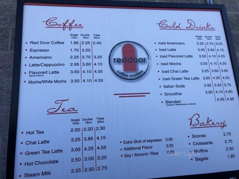 Red Door Coffee Roasters - Everett, WA menu_pic