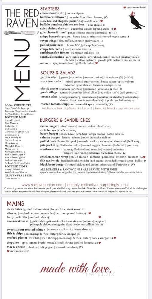 Red Raven - Acton, MA menu_pic