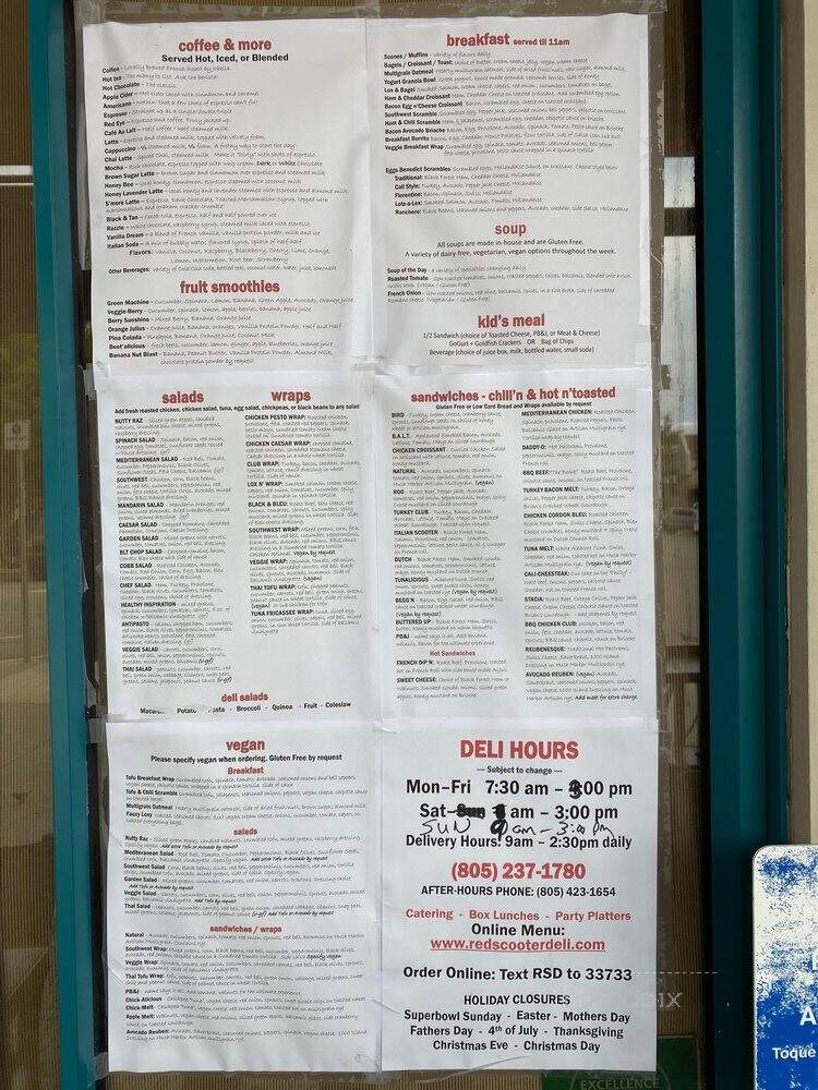 Red Scooter Deli - Paso Robles, CA menu_pic
