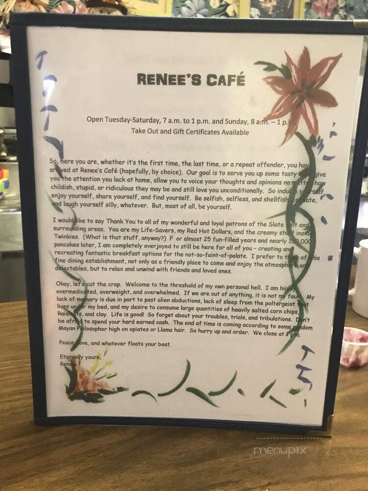 Renee's Cafe - Bangor, PA menu_pic