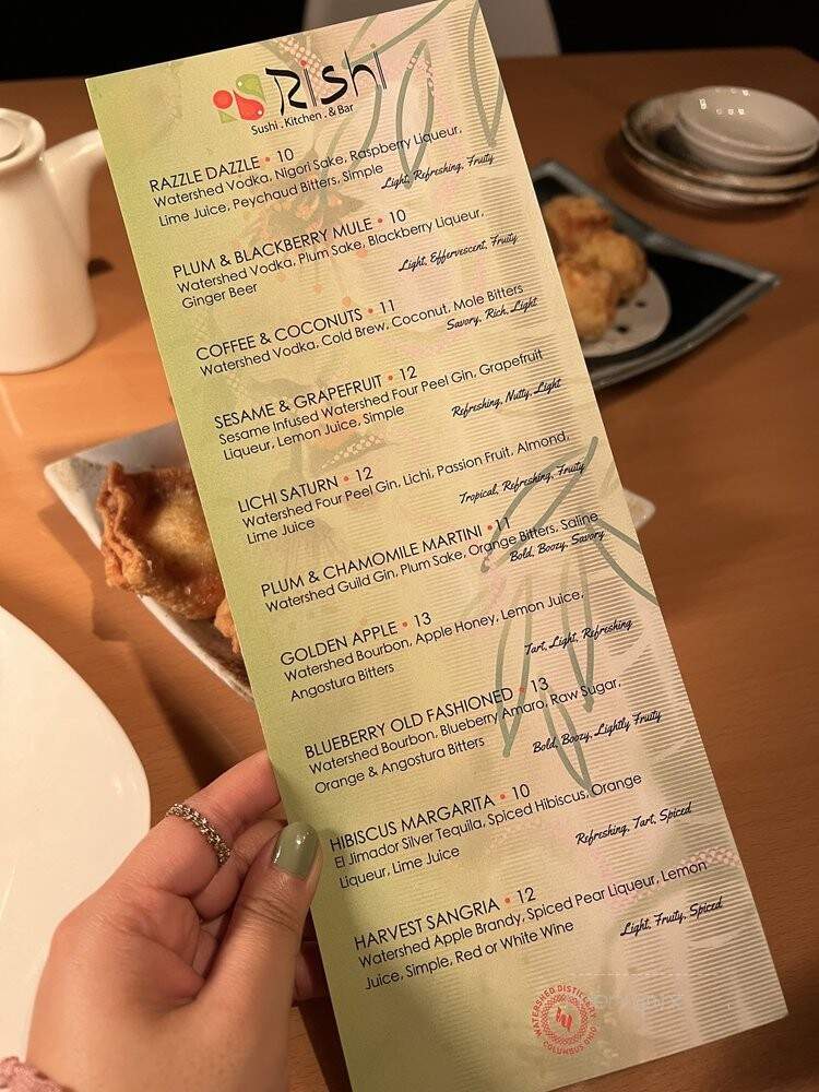 Rishi Sushi Kitchen and Bar - Columbus, OH menu_pic