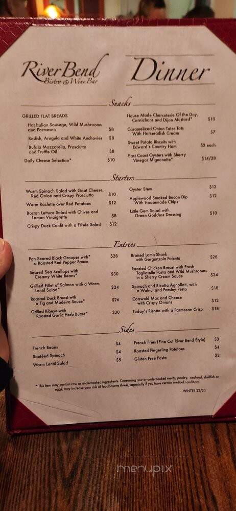 River Bend Bistro - Alexandria, VA menu_pic