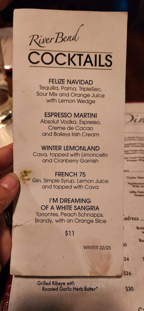 River Bend Bistro - Alexandria, VA menu_pic
