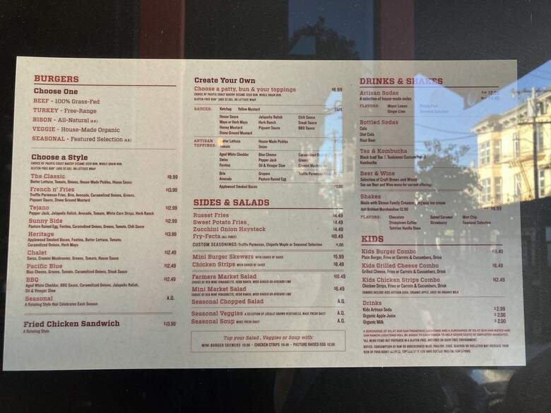 Roam Artisan Burgers - San Francisco, CA menu_pic