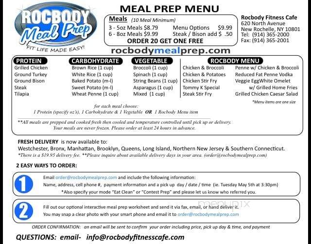 Rocbody Fitness Cafe - New Rochelle, NY menu_pic
