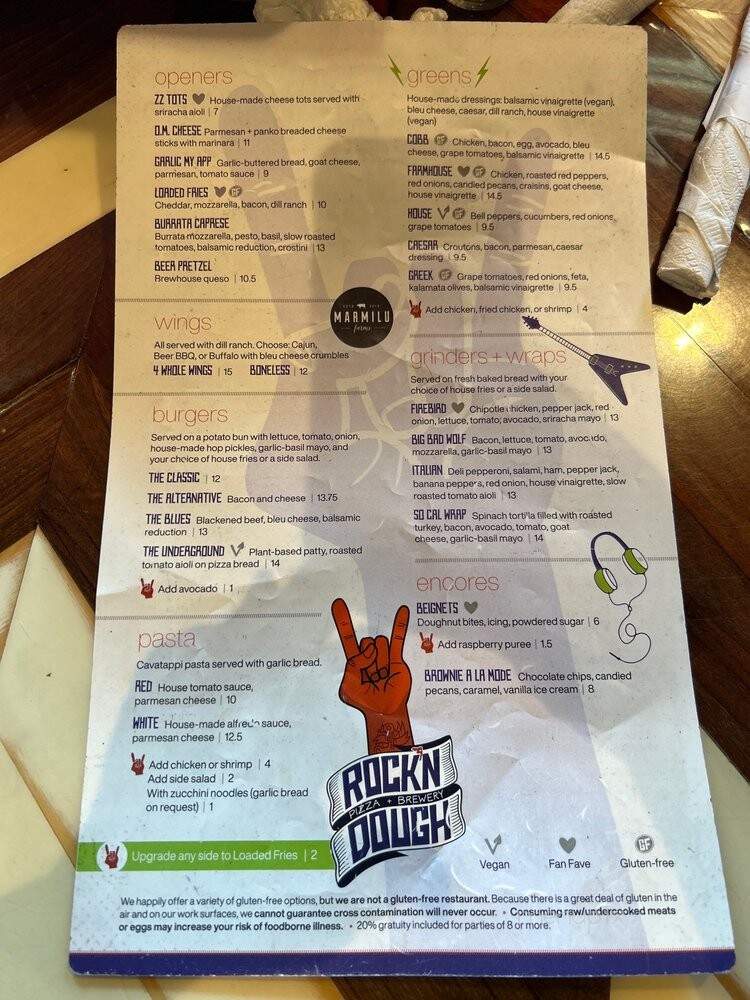 Rock'in Dough - Jackson, TN menu_pic