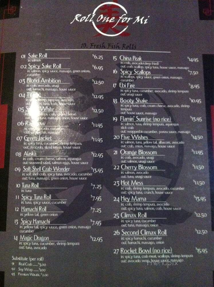 Roll One For Mi - Fresno, CA menu_pic