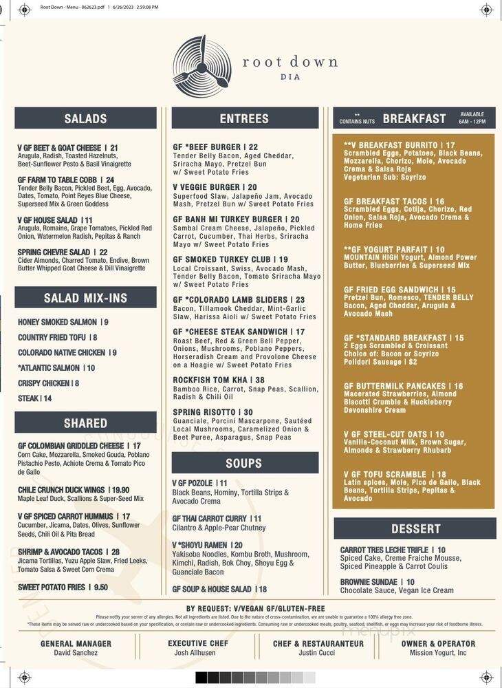 Root Down - Denver, CO menu_pic