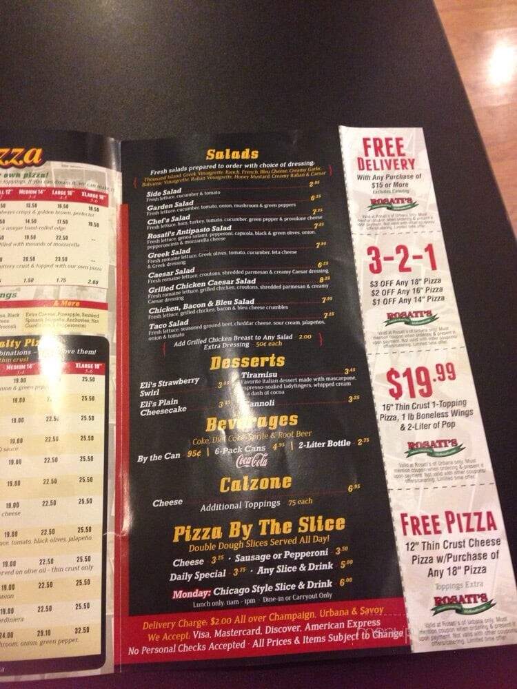 Rosati's Authentic Chicago Pizza - Urbana, IL menu_pic