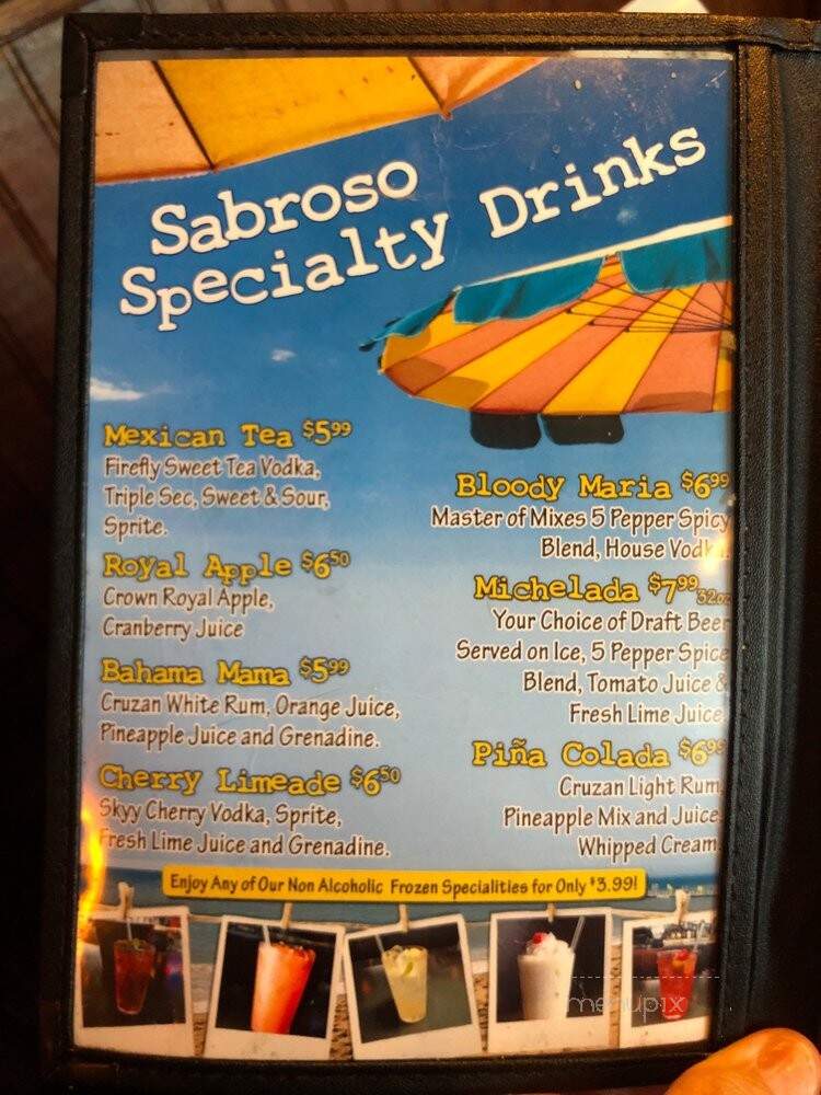 Sabroso Mexican Grille - Greenville, SC menu_pic