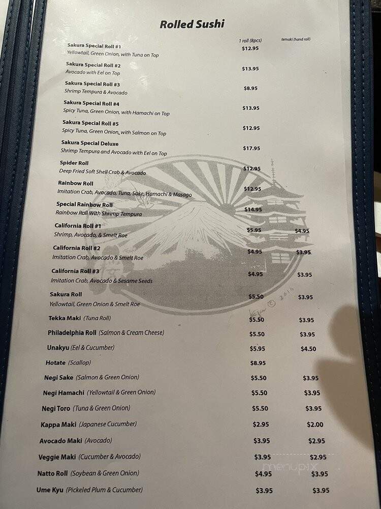 Sakura Japanese Restaurant and Sushi Bar - Monterey, CA menu_pic