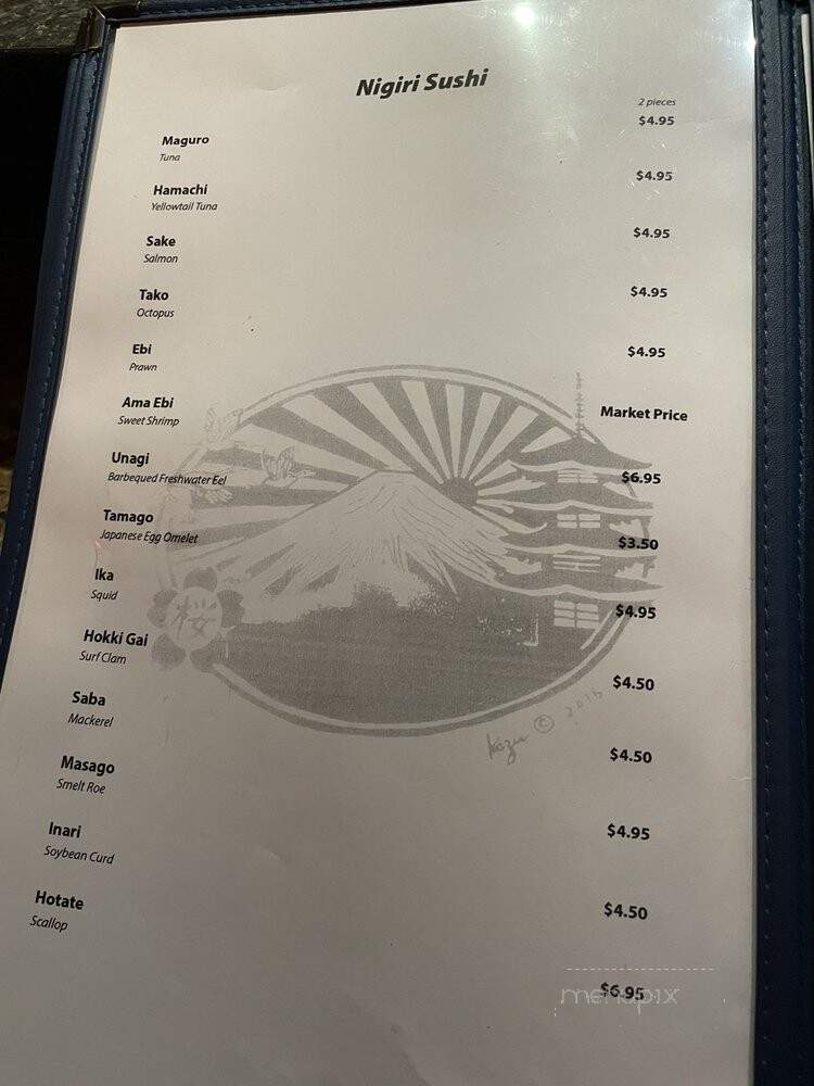 Sakura Japanese Restaurant and Sushi Bar - Monterey, CA menu_pic