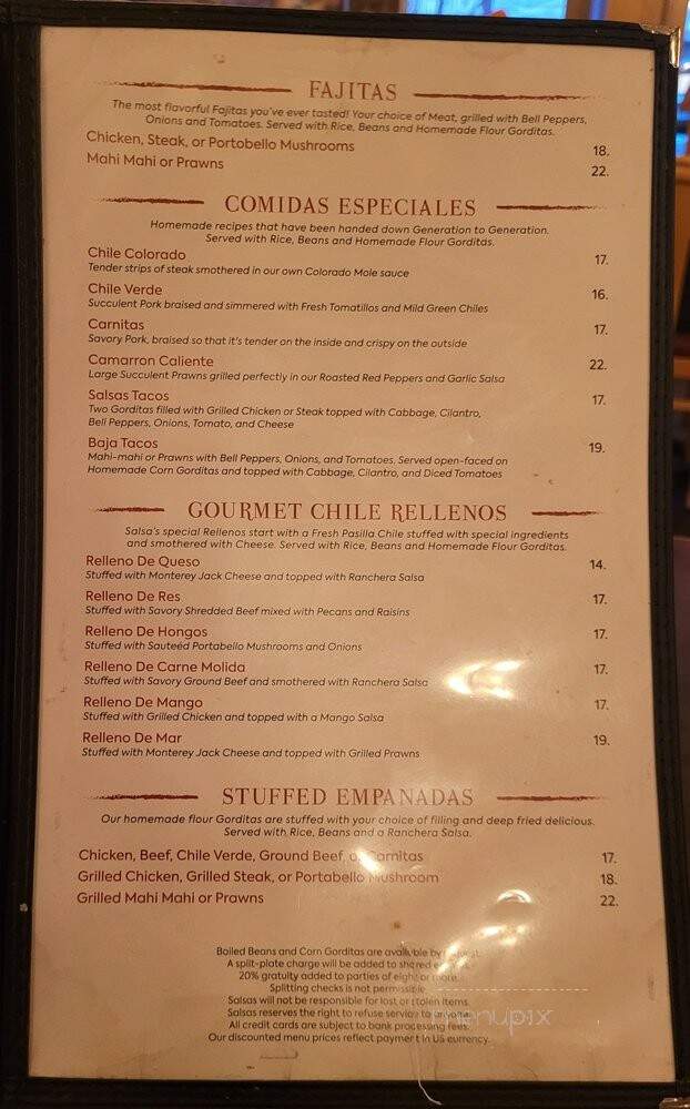 Salsa's Mexican Grill - Clovis, CA menu_pic