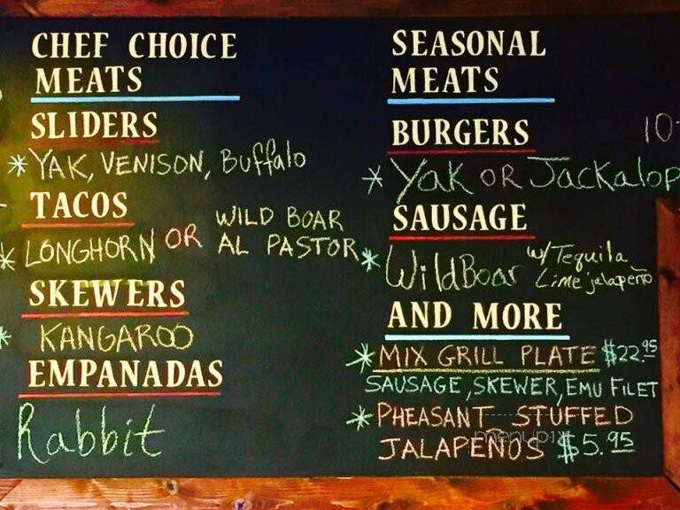 Sammy's Wild Game Grill - Houston, TX menu_pic