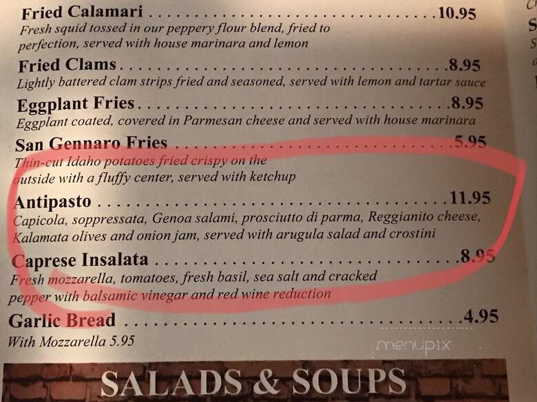 San Gennaro Napolitano Pizza - Bristol, CT menu_pic