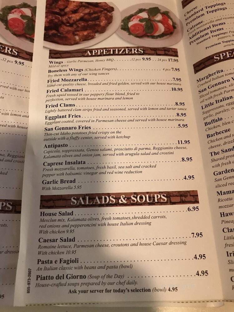 San Gennaro Napolitano Pizza - Bristol, CT menu_pic