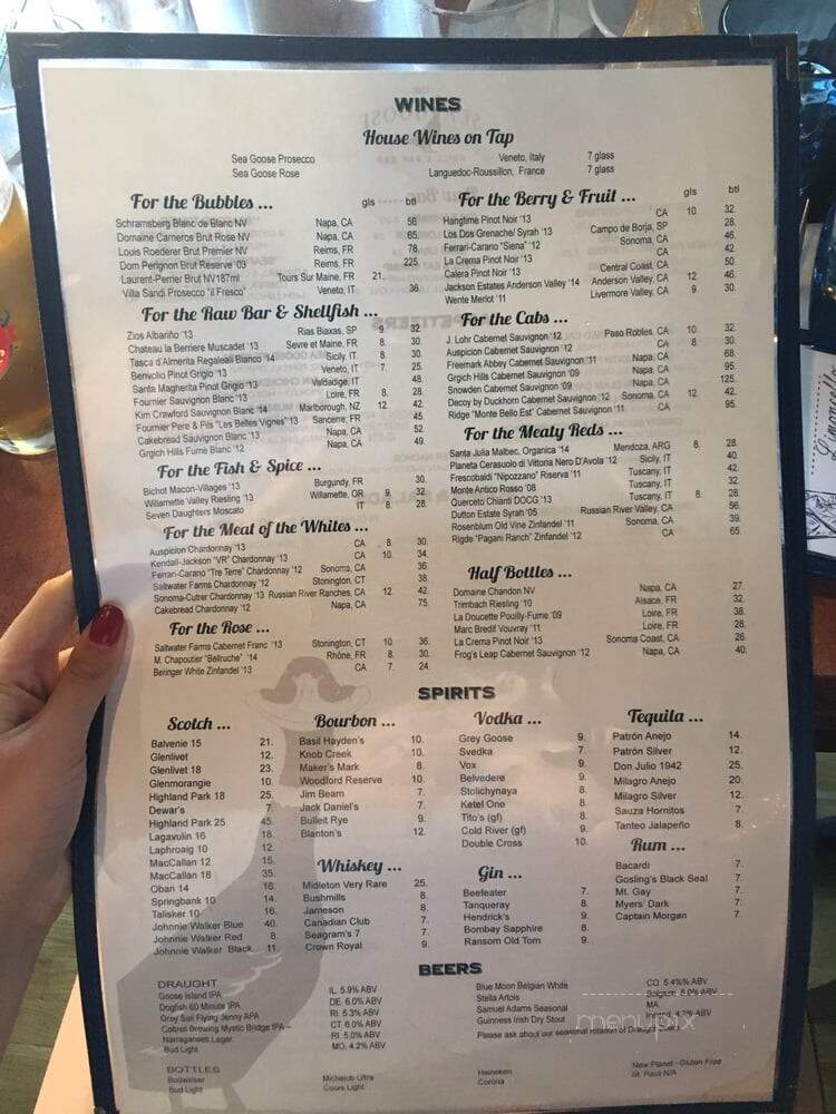 Sea Goose Grill & Raw Bar - Westerly, RI menu_pic