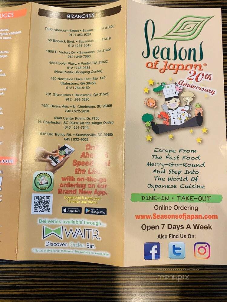 Seasons of Japan - Pooler, GA menu_pic