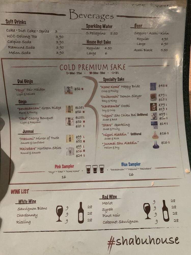 Shabu House - San Francisco, CA menu_pic