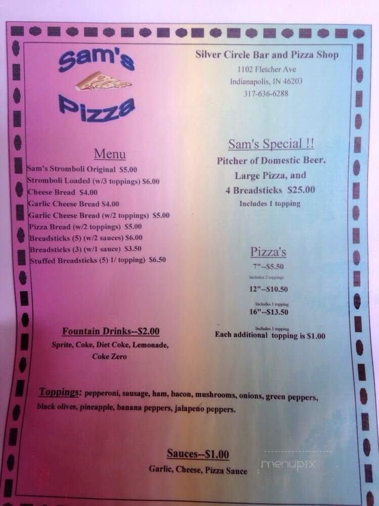Silver Circle Bar - Indianapolis, IN menu_pic