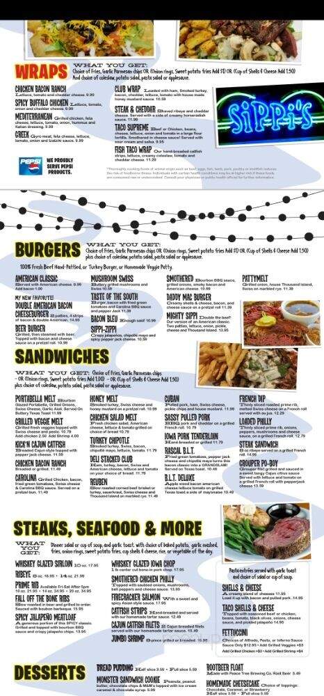 Sippis American Grill & Craft Beer - Davenport, IA menu_pic