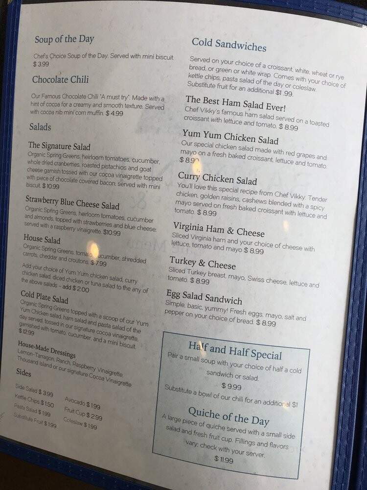 Sirand's Chocolate & Cafe - Sarasota, FL menu_pic