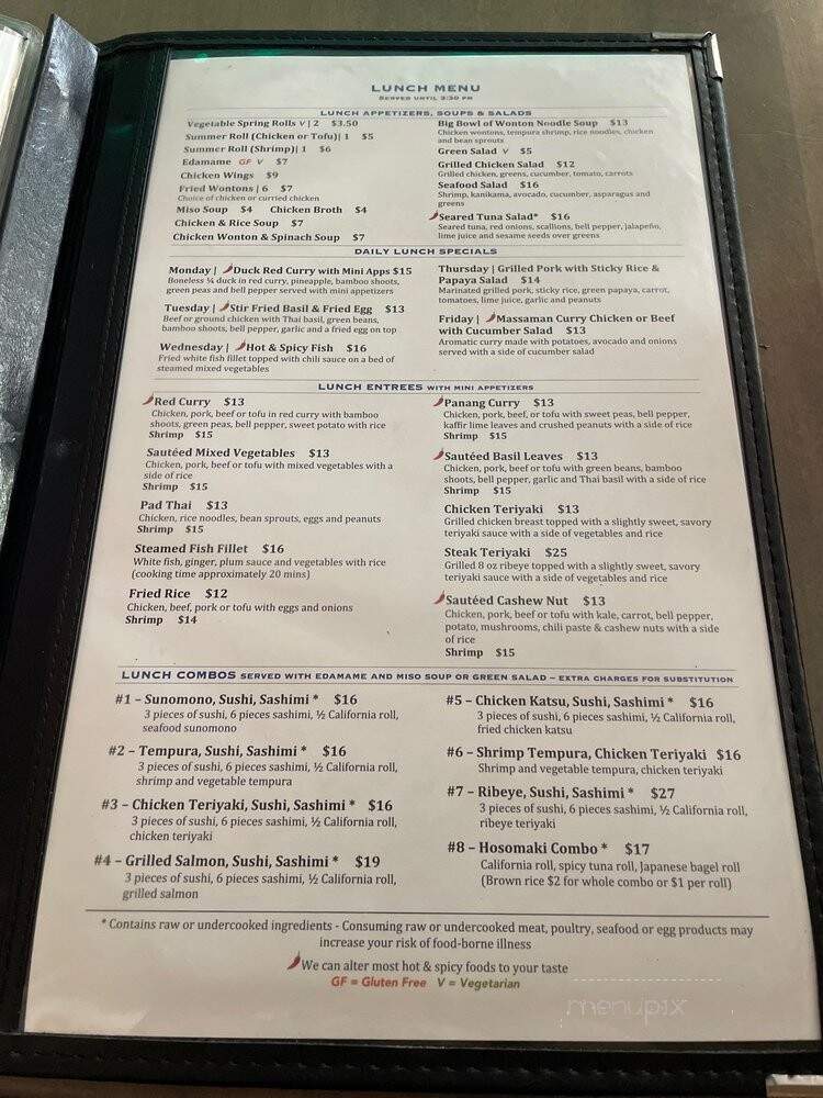 Sky Thai Sushi - Fort Lauderdale, FL menu_pic