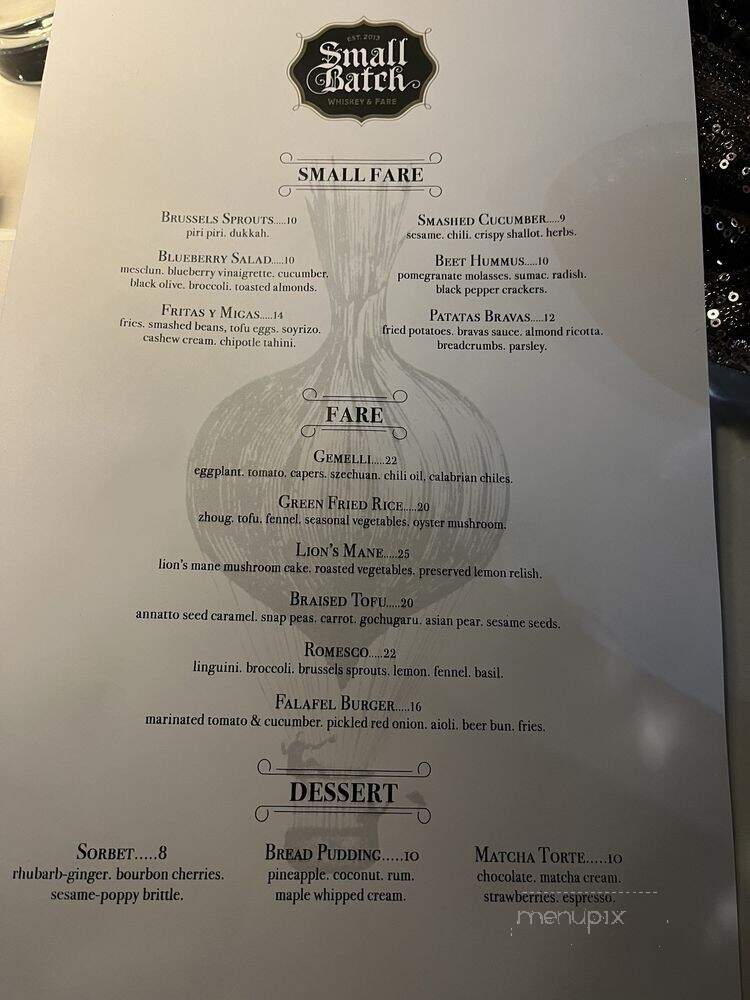Small Batch - Saint Louis, MO menu_pic