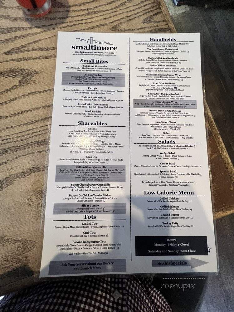 Smaltimore - Baltimore, MD menu_pic