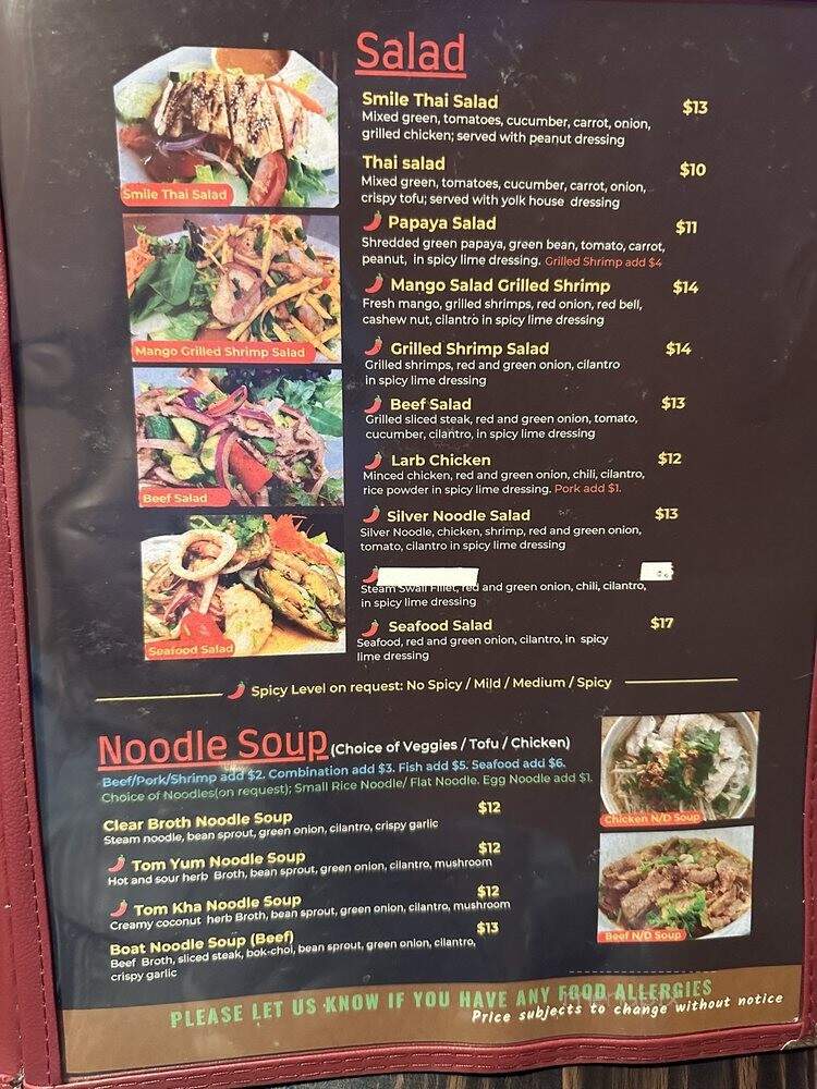 Smile Thai - Harbor City, CA menu_pic