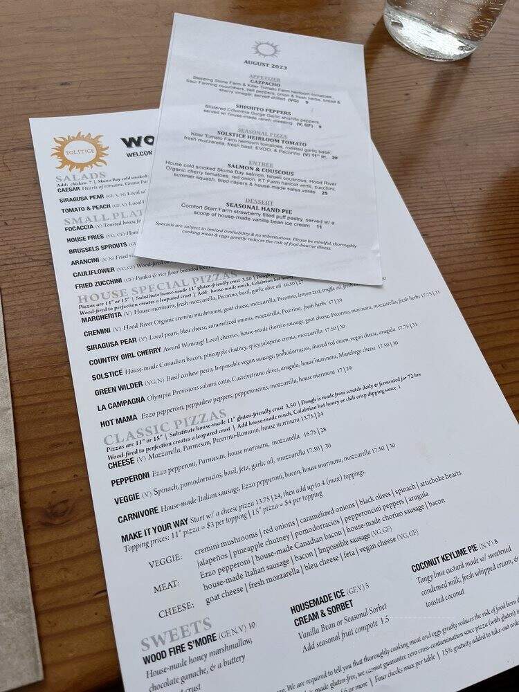 Solstice Wood Fire Cafe & Bar - Hood River, OR menu_pic