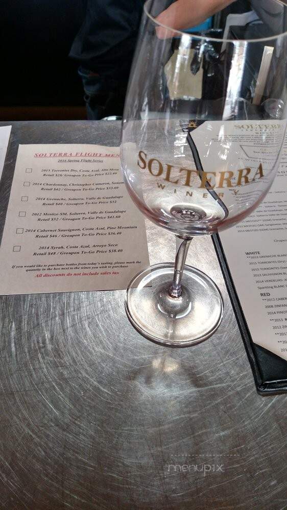 Solterra Winery and Kitchen - Encinitas, CA menu_pic