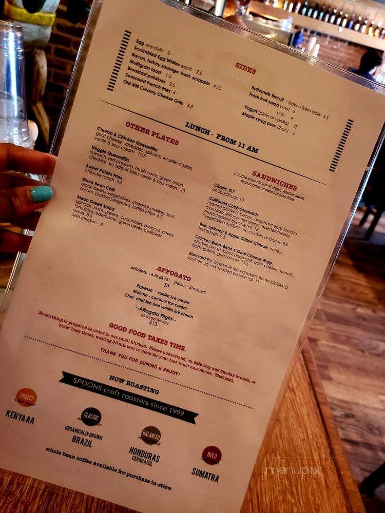Spoons Cafe - Baltimore, MD menu_pic
