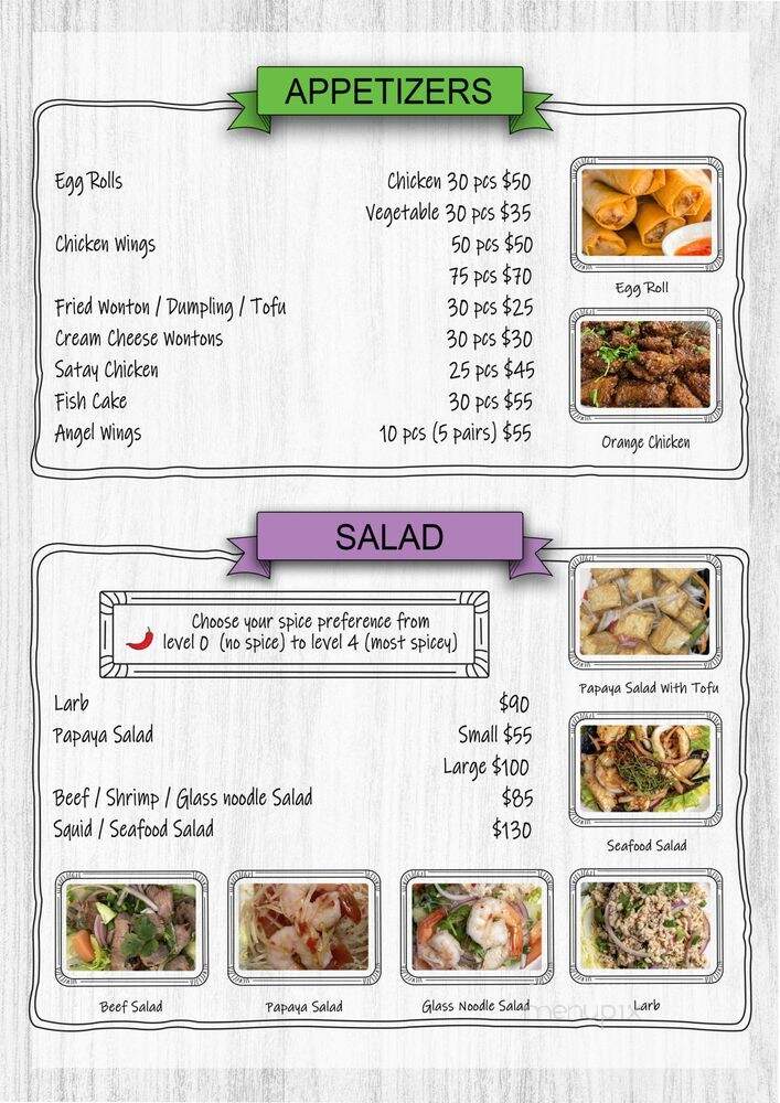 Sriracha Thai Restaurant - Carson, CA menu_pic