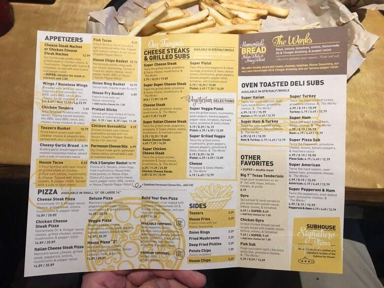 Submarine House Bar and Grill - Hilliard, OH menu_pic