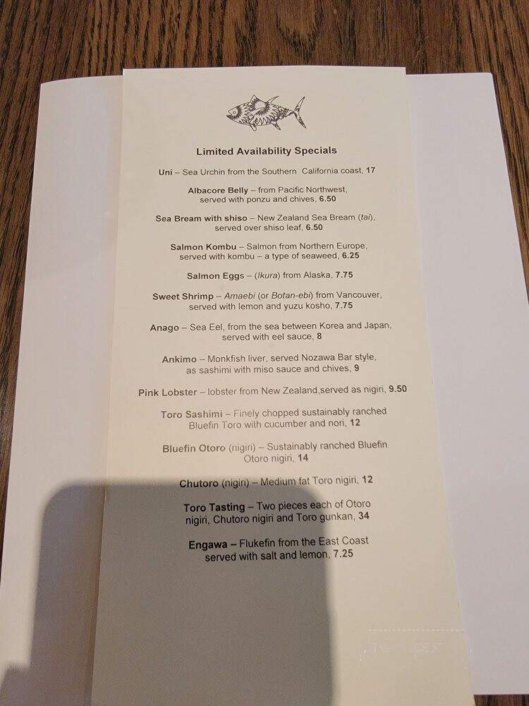 SUGARFISH by sushi nozawa - Beverly Hills, CA menu_pic