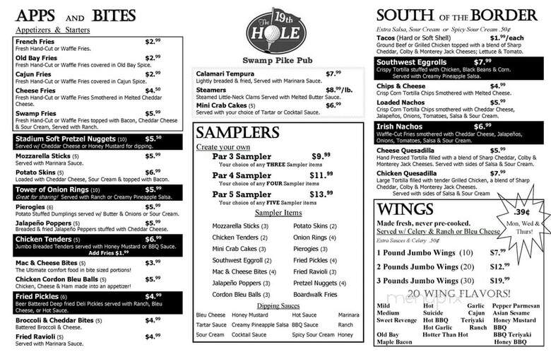 Swamp Pike Pub - Pottstown, PA menu_pic