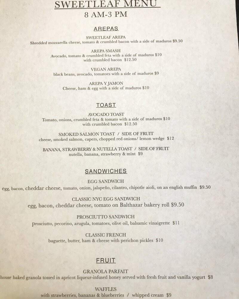 Sweetleaf - Long Island City, NY menu_pic