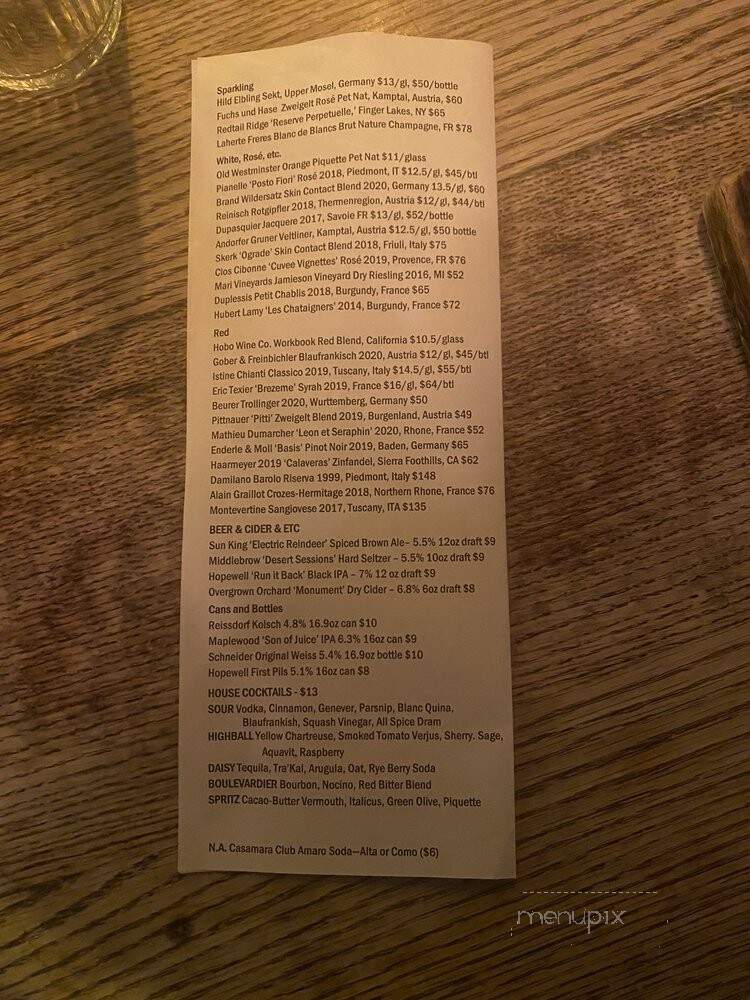 Table Donkey & Stick - Chicago, IL menu_pic