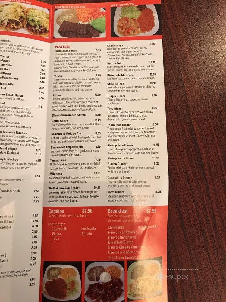 Taco Diner - Bolingbrook, IL menu_pic