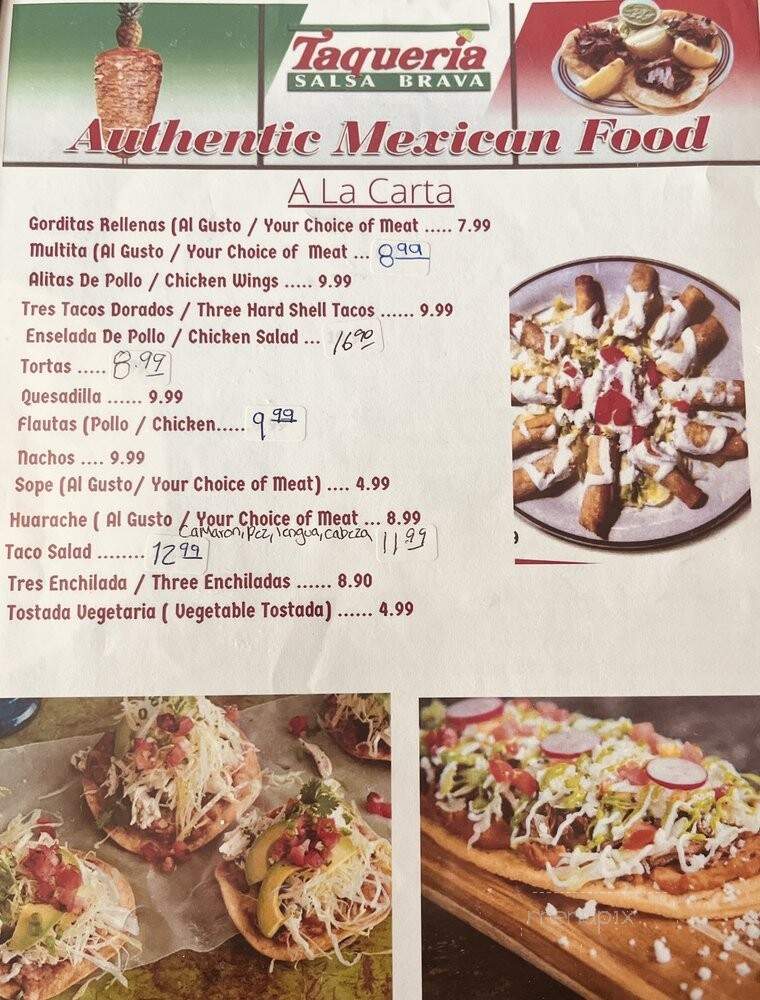 Taqueria Salsa Brava - Santa Maria, CA menu_pic